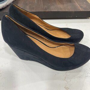 Apt 9 Black Faux Suede Wedge Pumps | Women’s 10 | Classic Office & Evening Wear
